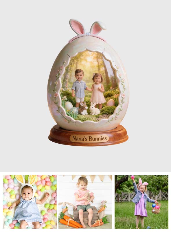 Kid Easter Gift, Custom From Any Photo - Personalized Kid Custom Shaped Acrylic Plaque