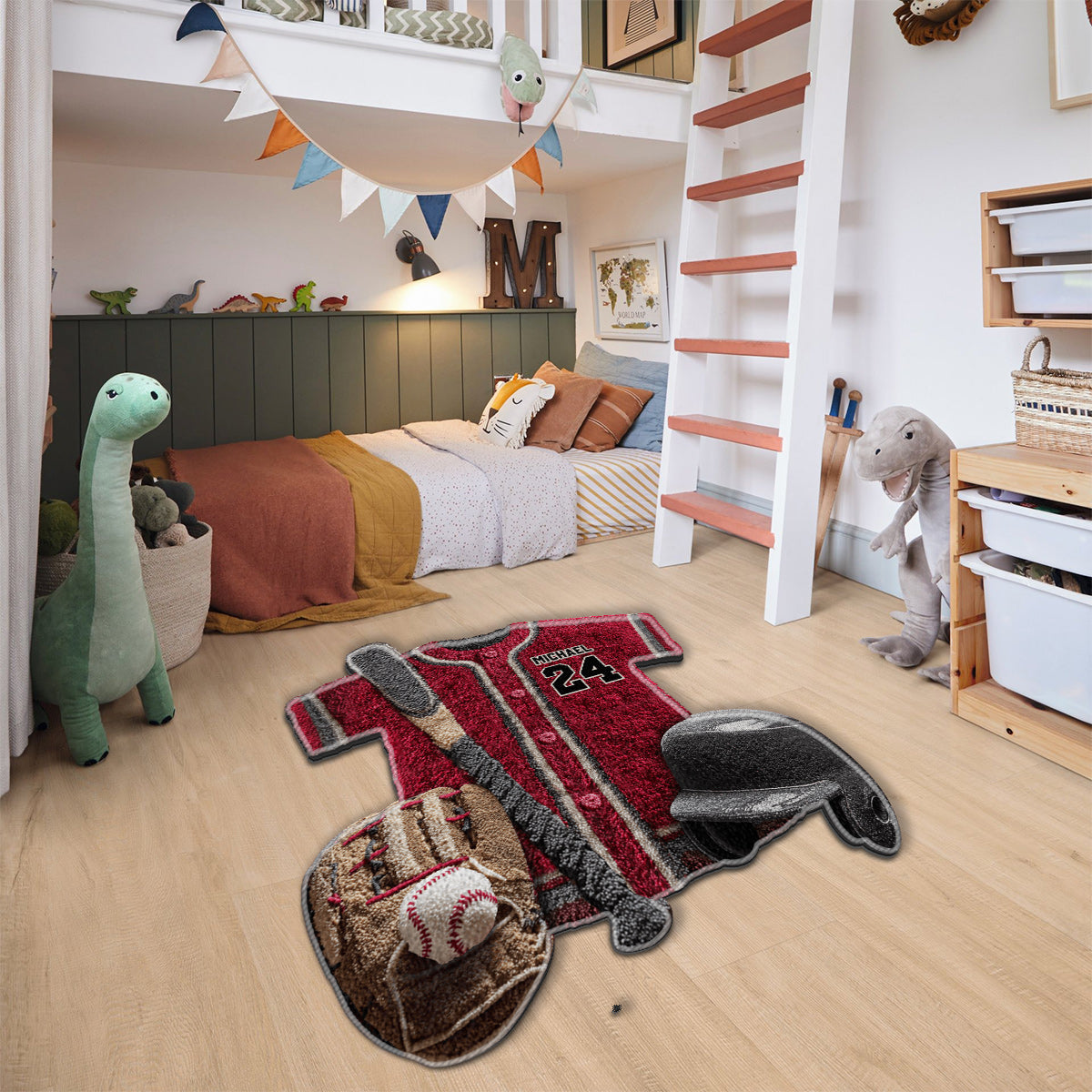 Baseball Life – Personalisierter, rutschfester Baseball-Teppich