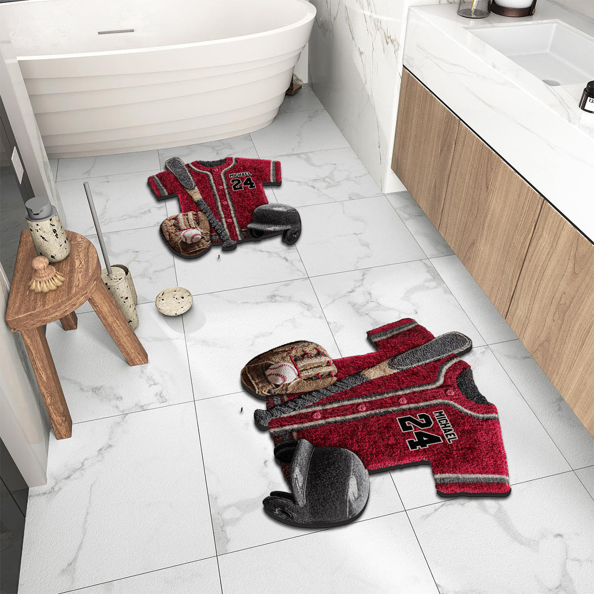 Baseball Life – Personalisierter, rutschfester Baseball-Teppich