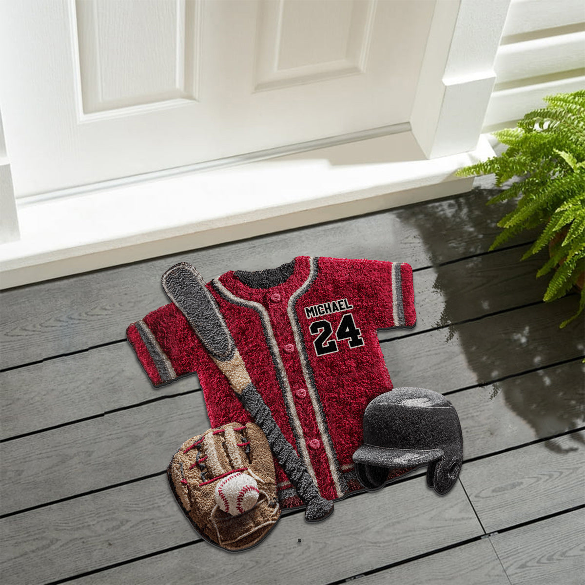 Baseball Life – Personalisierter, rutschfester Baseball-Teppich
