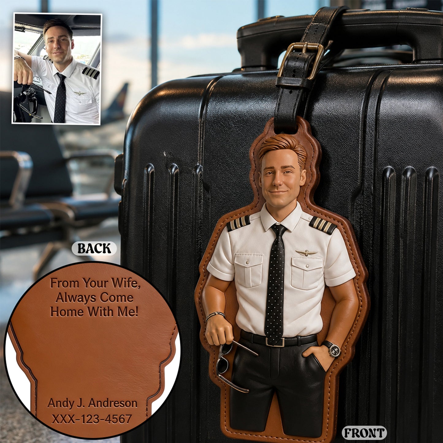 Personalisierte Geschenke für Reisende - Individuelles Pilot Gepäckanhänger