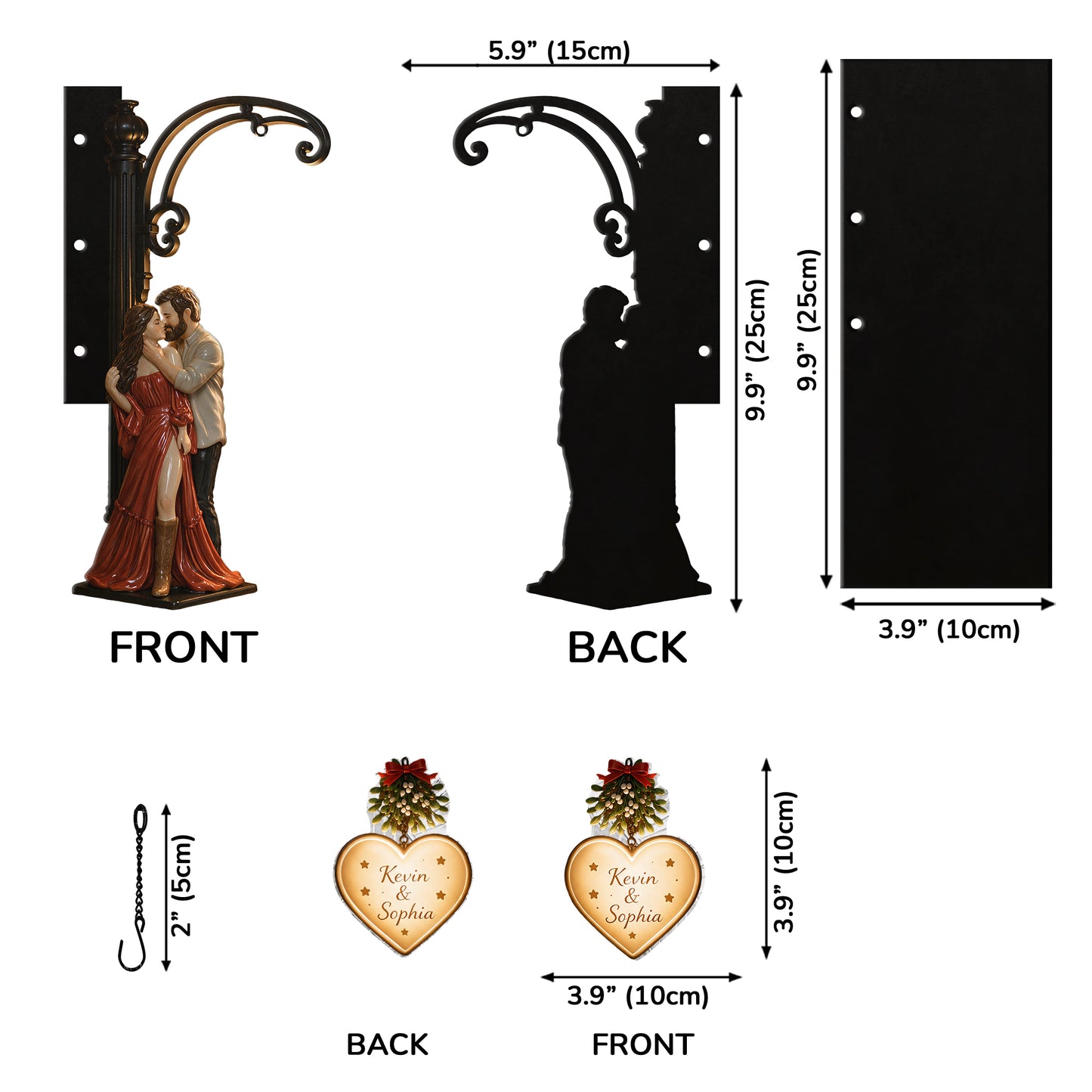 You & Me Couple Gift - Personalized Couple Bookshelf Lamp
