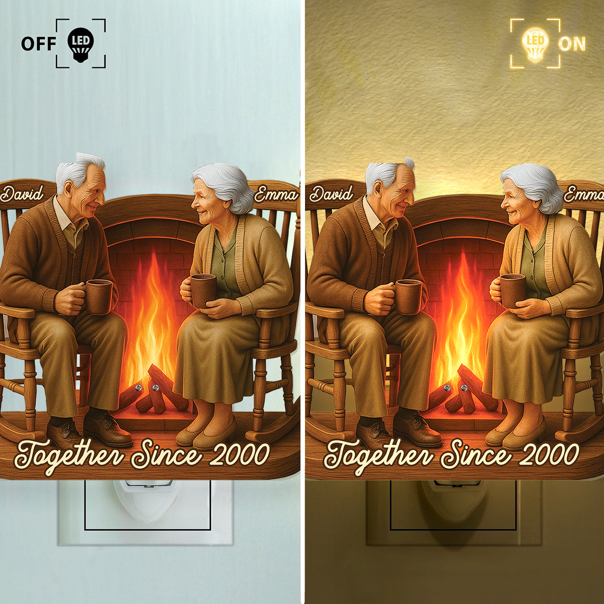 Together Since - Personalized Couple Acrylic Plug-In Night Light