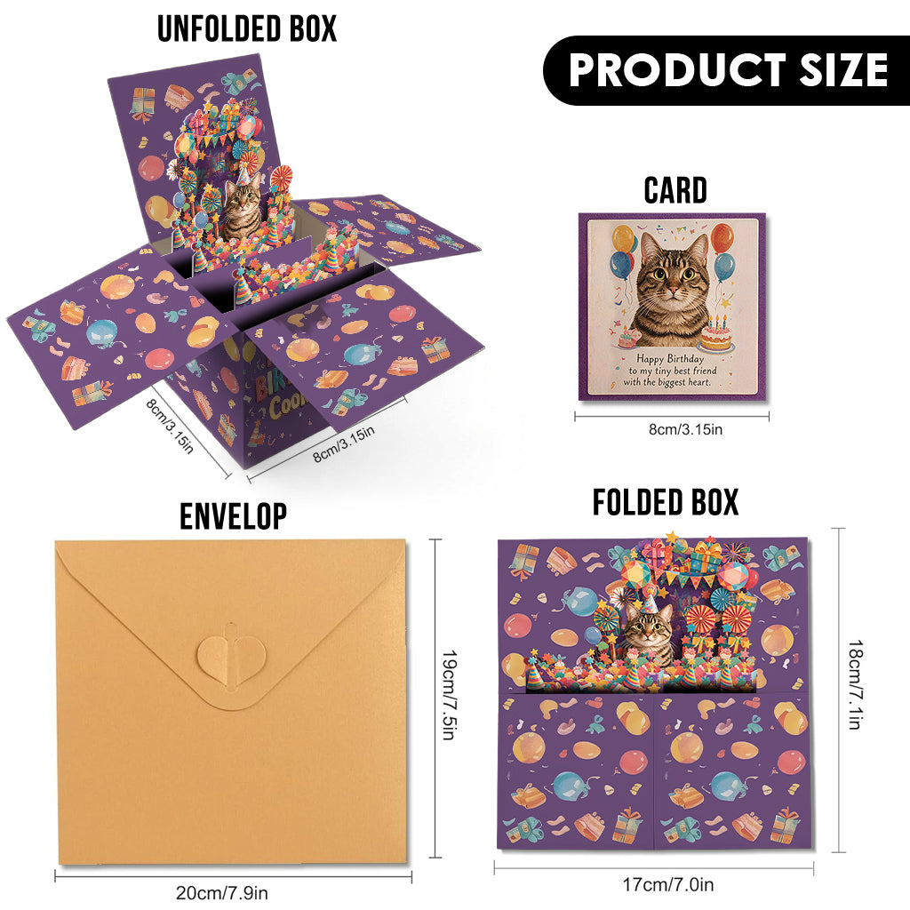 Happy Birthday - Personalized Cat Pop Up Box Card