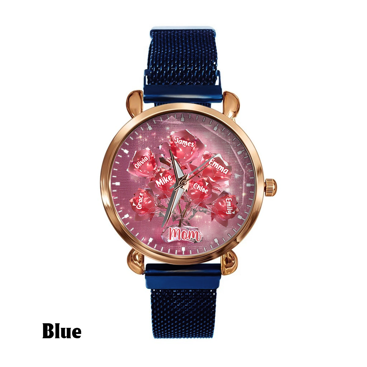 Each Rose Holds A Piece Of Your Heart - Personalized Mother Women Hand Watch