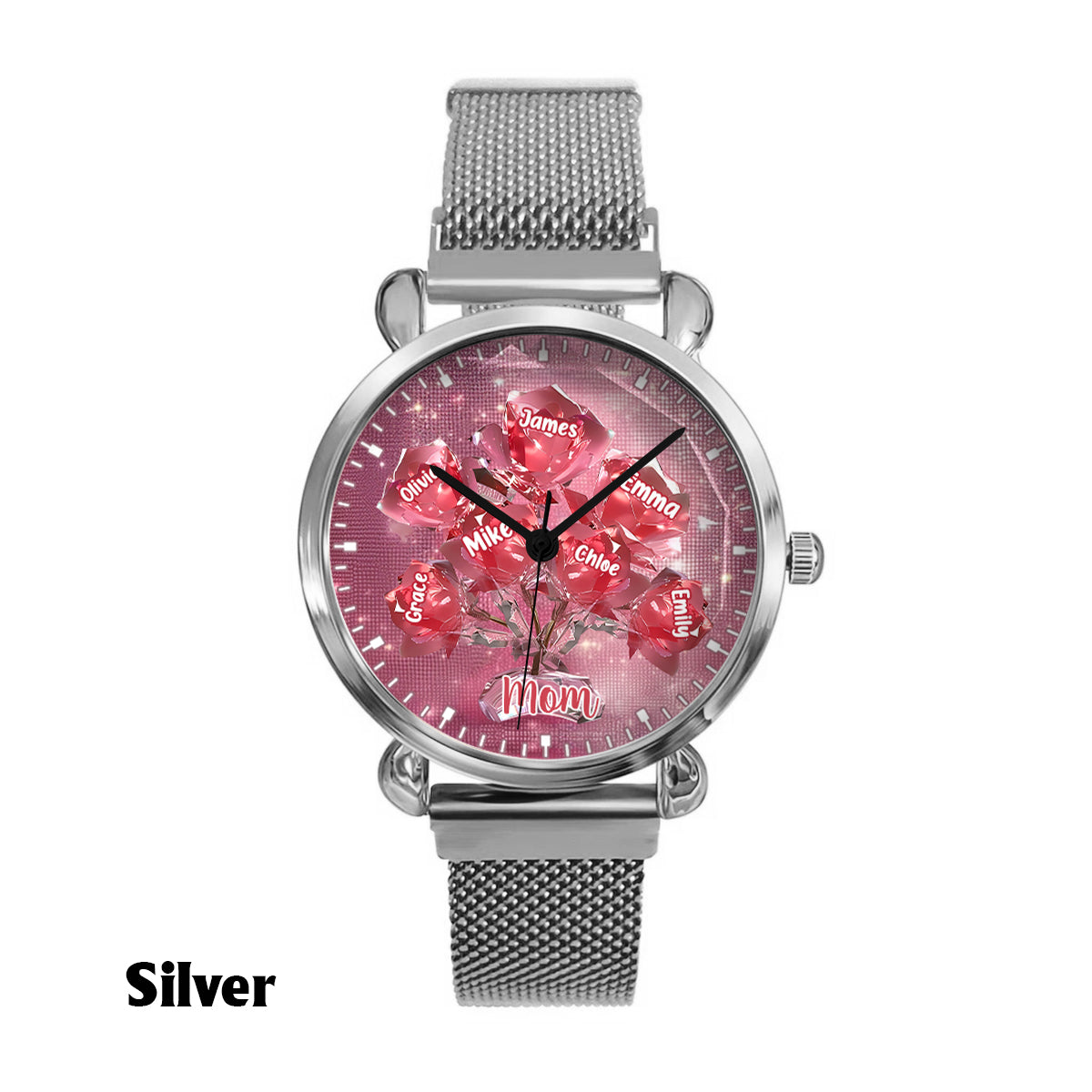 Each Rose Holds A Piece Of Your Heart - Personalized Mother Women Hand Watch