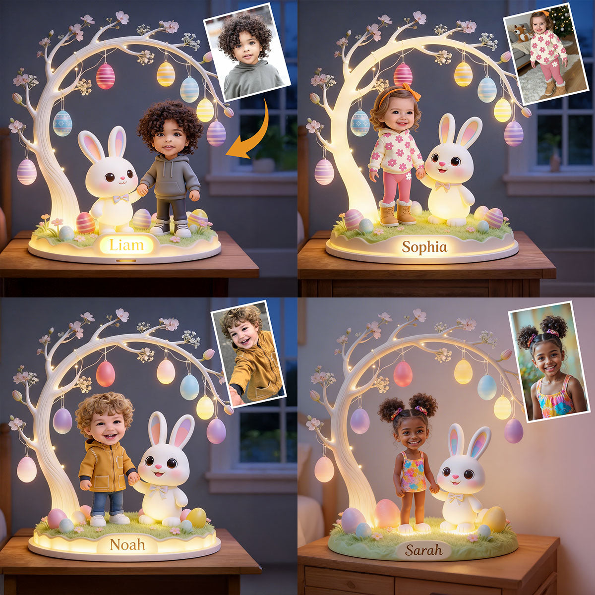 Custom Any Photo Best Easter Gift - Personalized Kid Acrylic LED Night Light