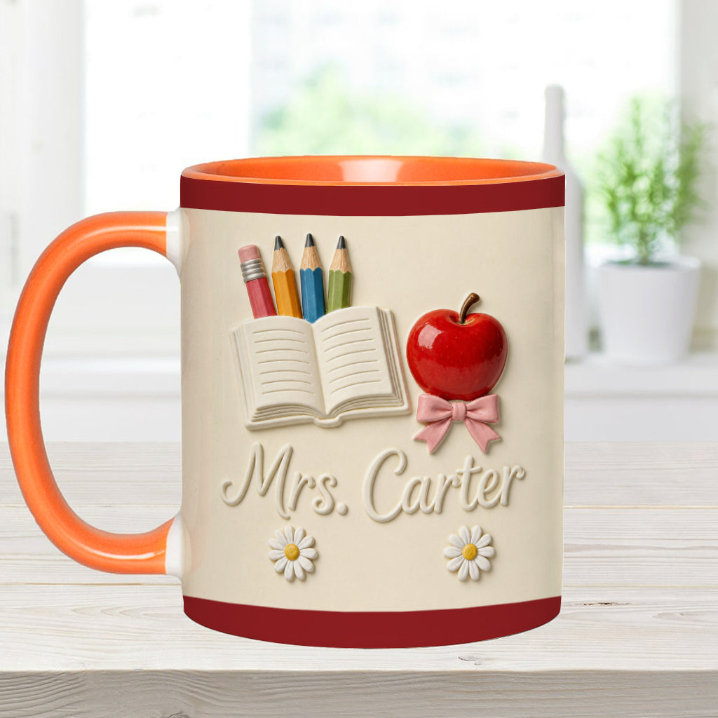 Teacher Gifts - Personalized Teacher Accent Mug