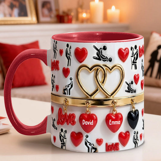 Funny Gift For Couple - Personalized Couple Accent Mug & Coaster