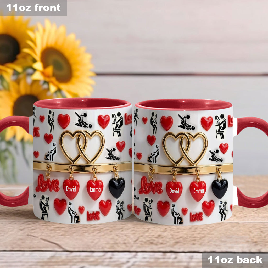 Witziges Geschenk für Paare – Personalisierte Tasse und Untersetzer mit Pärchenmotiv