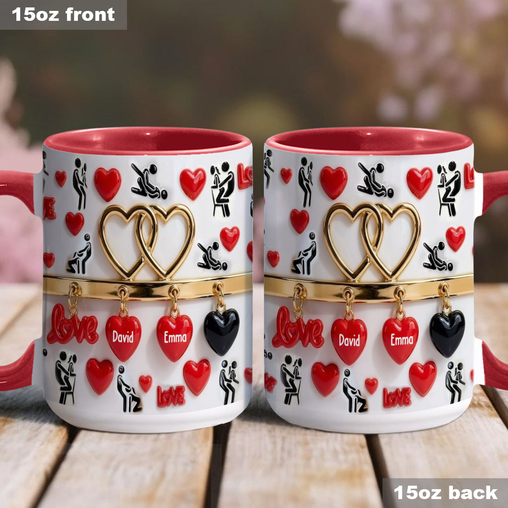 Witziges Geschenk für Paare – Personalisierte Tasse und Untersetzer mit Pärchenmotiv