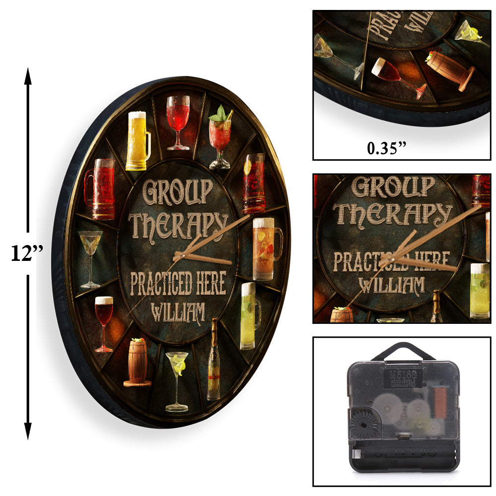 Gruppentherapie - Personalisierte Weinwanduhr