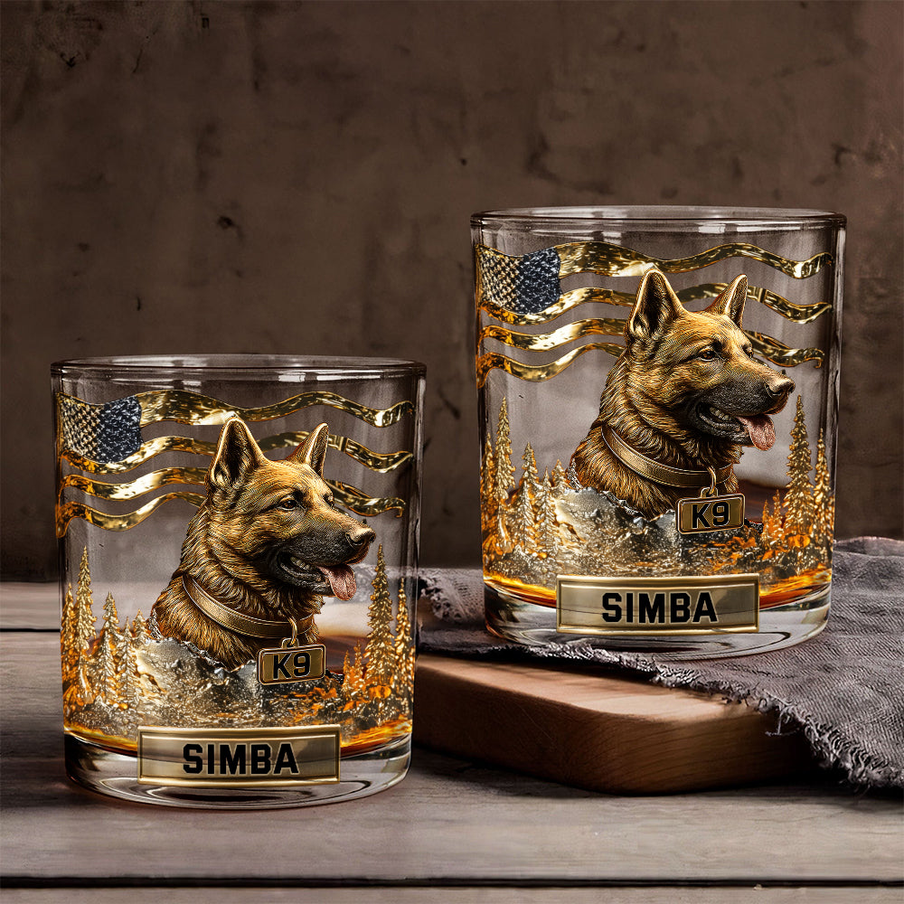 Love My Dog - Personalized German Shepherd Dog Whiskey Glass