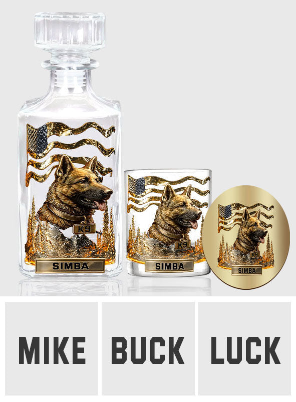 Love My Dog - Personalized German Shepherd Dog Whiskey Glass