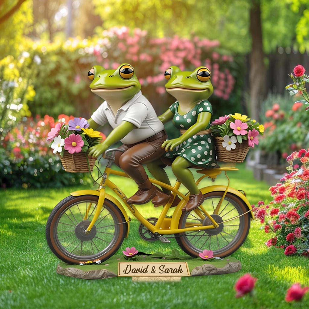 Gemeinsam bis zum Tod – Personalisiertes Frosch-Gartenschild aus Acryl