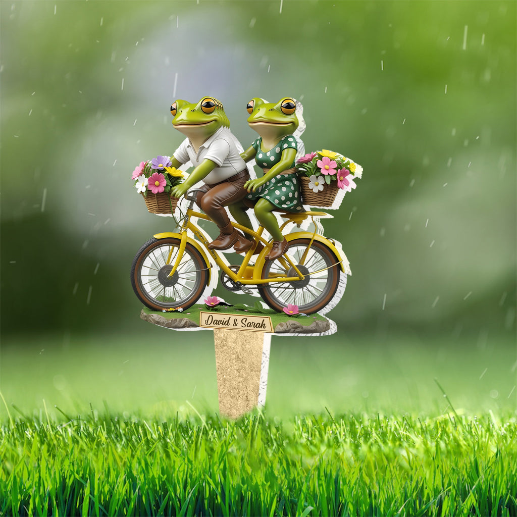 Gemeinsam bis zum Tod – Personalisiertes Frosch-Gartenschild aus Acryl