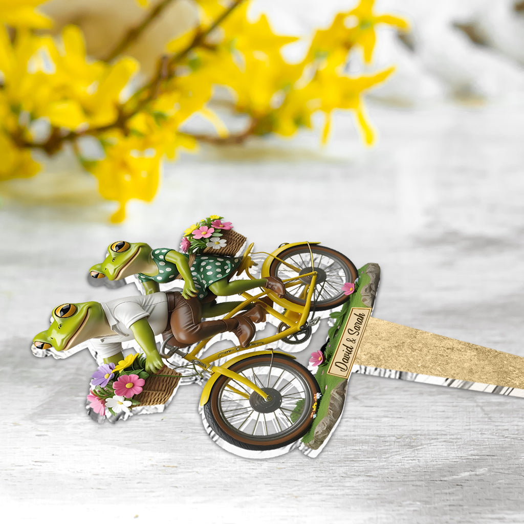 Gemeinsam bis zum Tod – Personalisiertes Frosch-Gartenschild aus Acryl