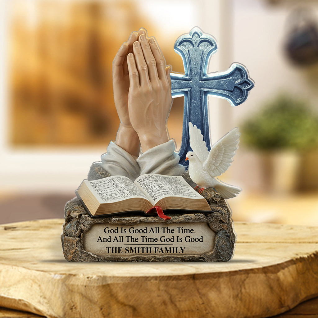 Gott ist gut – Personalisierte christliche Acrylplakette in individueller Form