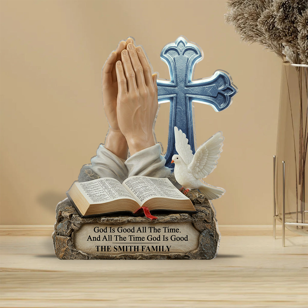 Gott ist gut – Personalisierte christliche Acrylplakette in individueller Form