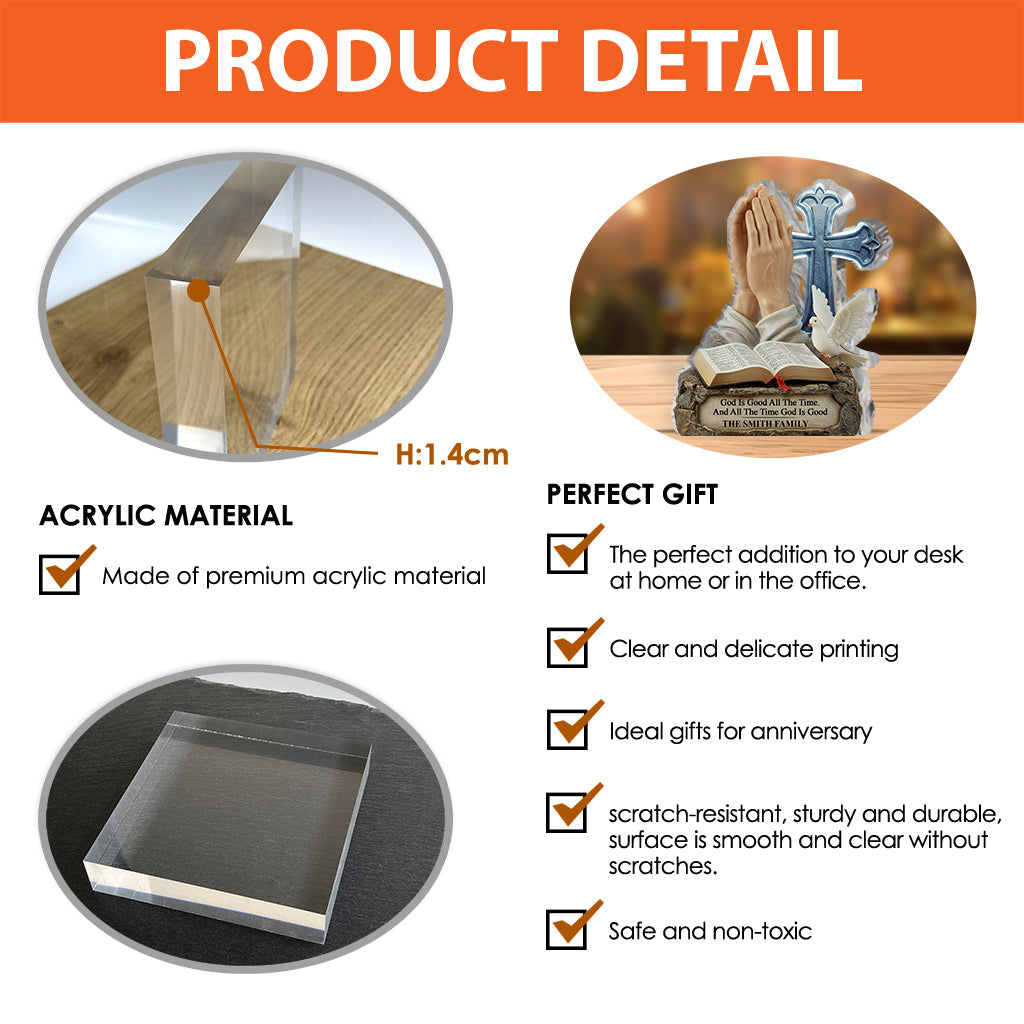Gott ist gut – Personalisierte christliche Acrylplakette in individueller Form