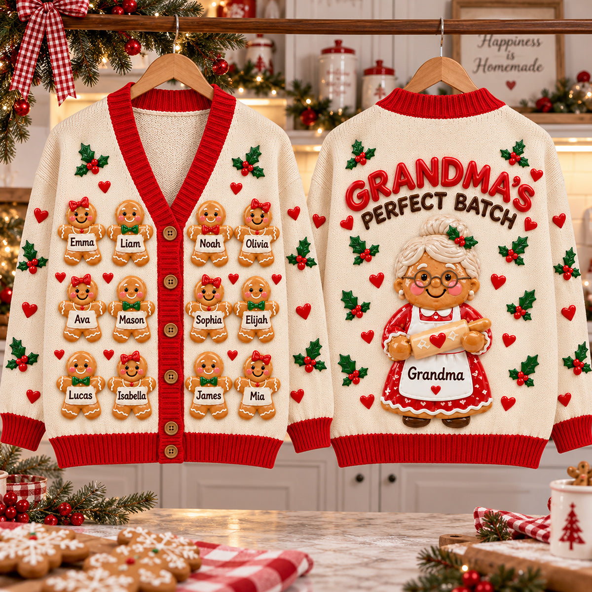 Grandma's Perfect Batch - Personalized Grandma Cardigan Sweater