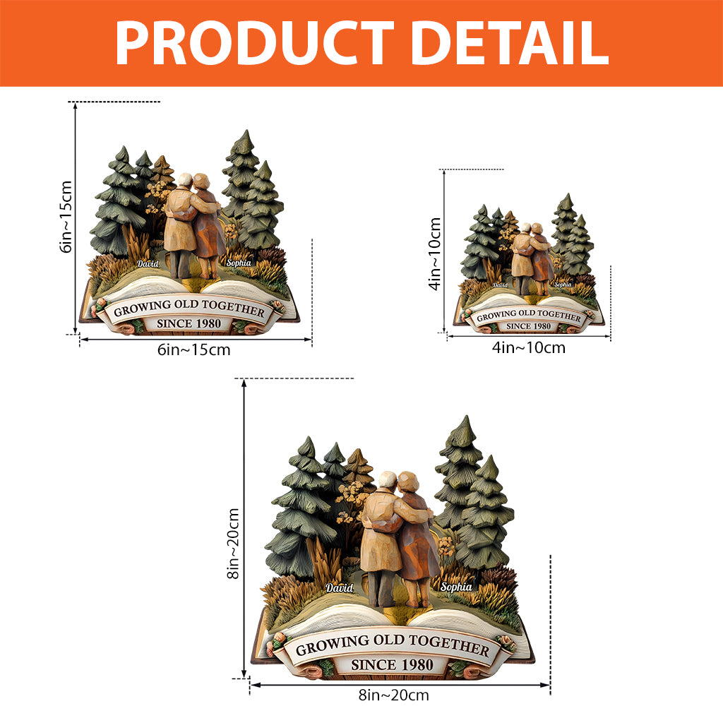 Gemeinsam alt werden – Personalisierte Acrylplakette für Paare in individueller Form