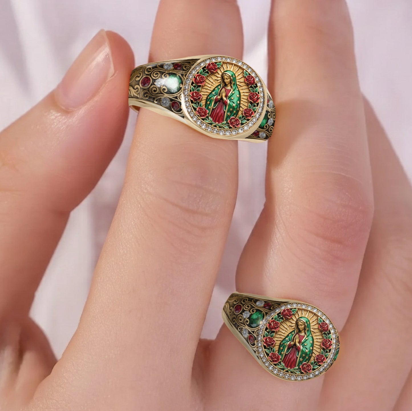 Beschützt von Maria – Personalisierter christlicher Siegelring