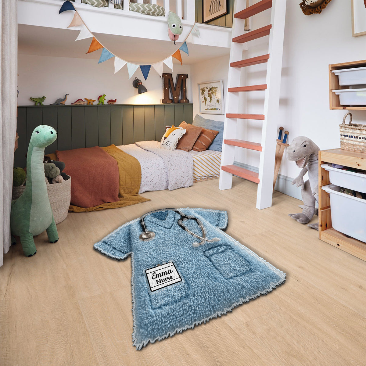 Beste Krankenschwester aller Zeiten – Personalisierter, rutschfester, getufteter Teppich mit Krankenschwestermotiv