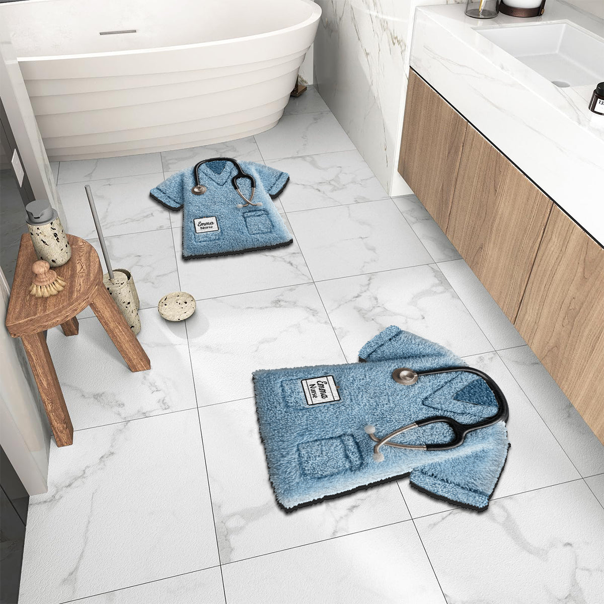 Beste Krankenschwester aller Zeiten – Personalisierter, rutschfester, getufteter Teppich mit Krankenschwestermotiv