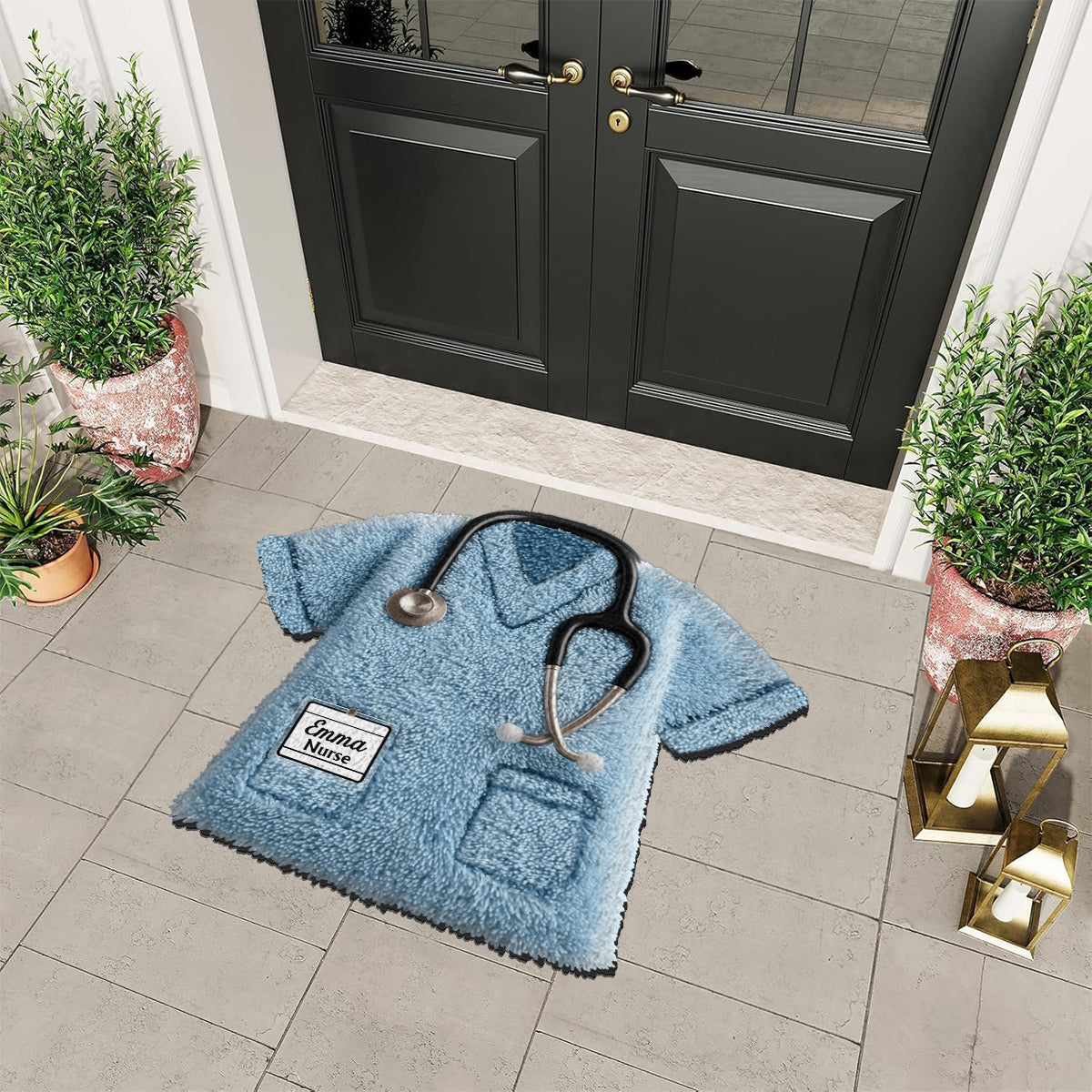 Beste Krankenschwester aller Zeiten – Personalisierter, rutschfester, getufteter Teppich mit Krankenschwestermotiv