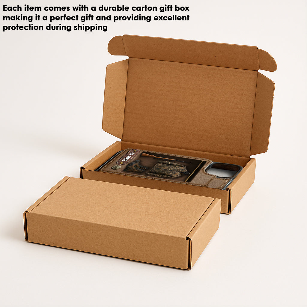 Liebe zur Jagd – Personalisierte Handyhülle mit Jagd-Geldbörse