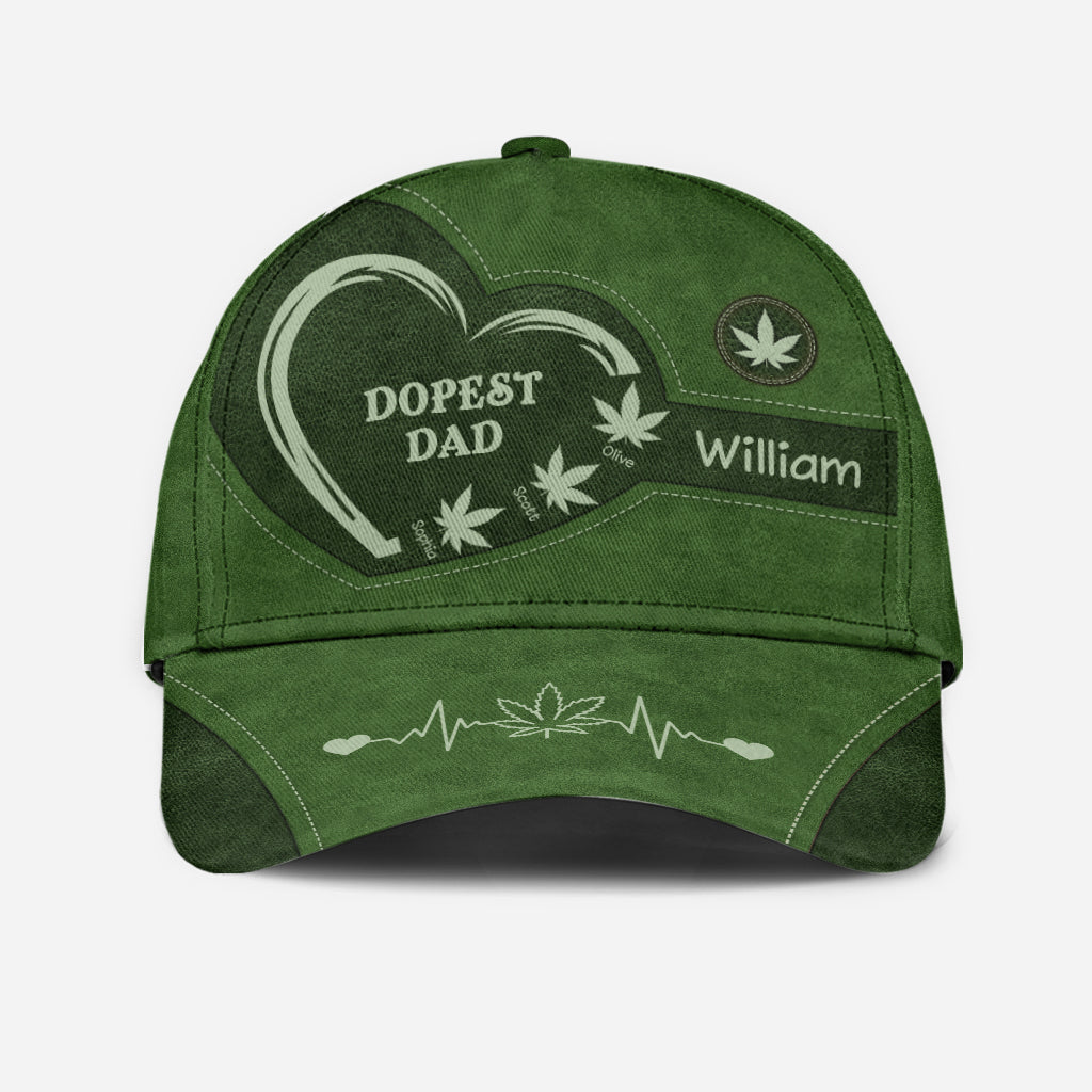 Dopest Dad Ever - Personalized Weed Classic Cap