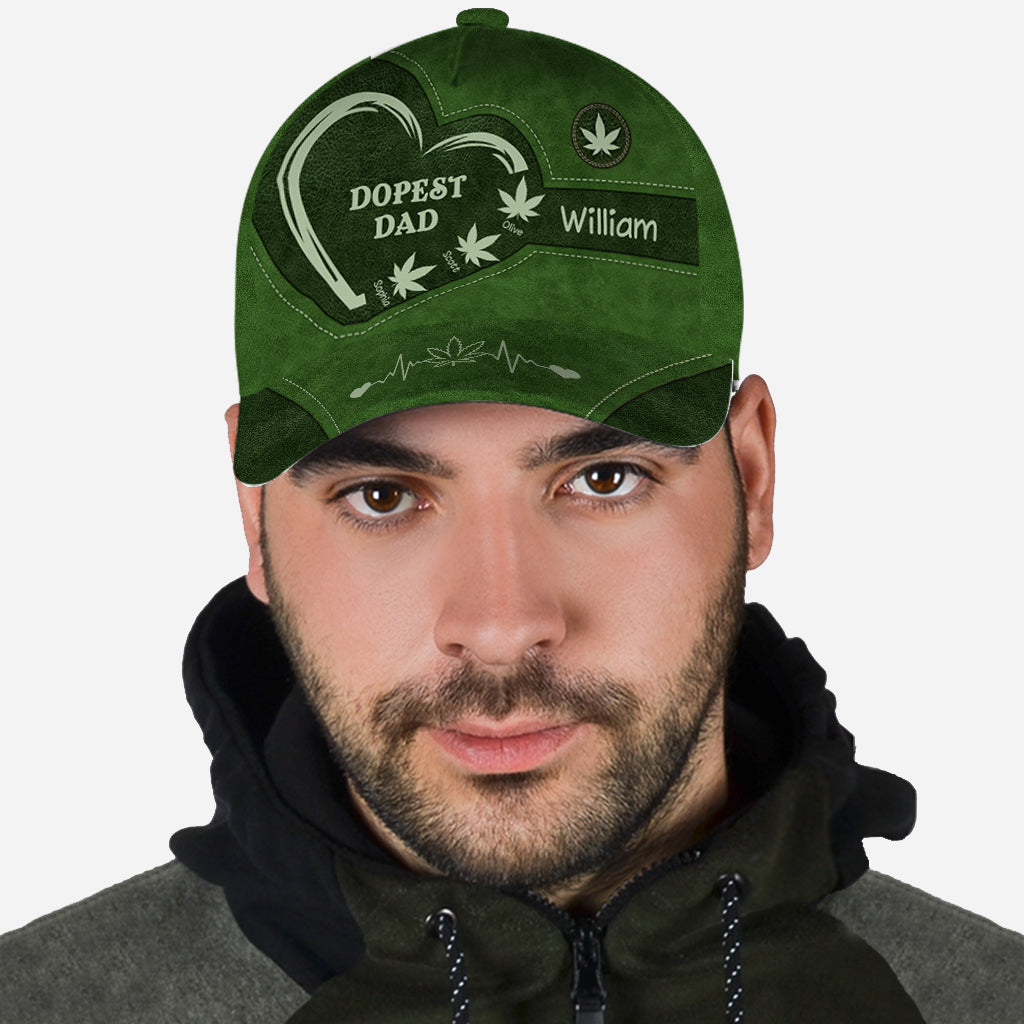Dopest Dad Ever - Personalized Weed Classic Cap