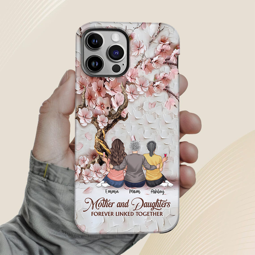 Mother And Daughters Forever Linked Together - Personalized Mother Full Print Phone Case