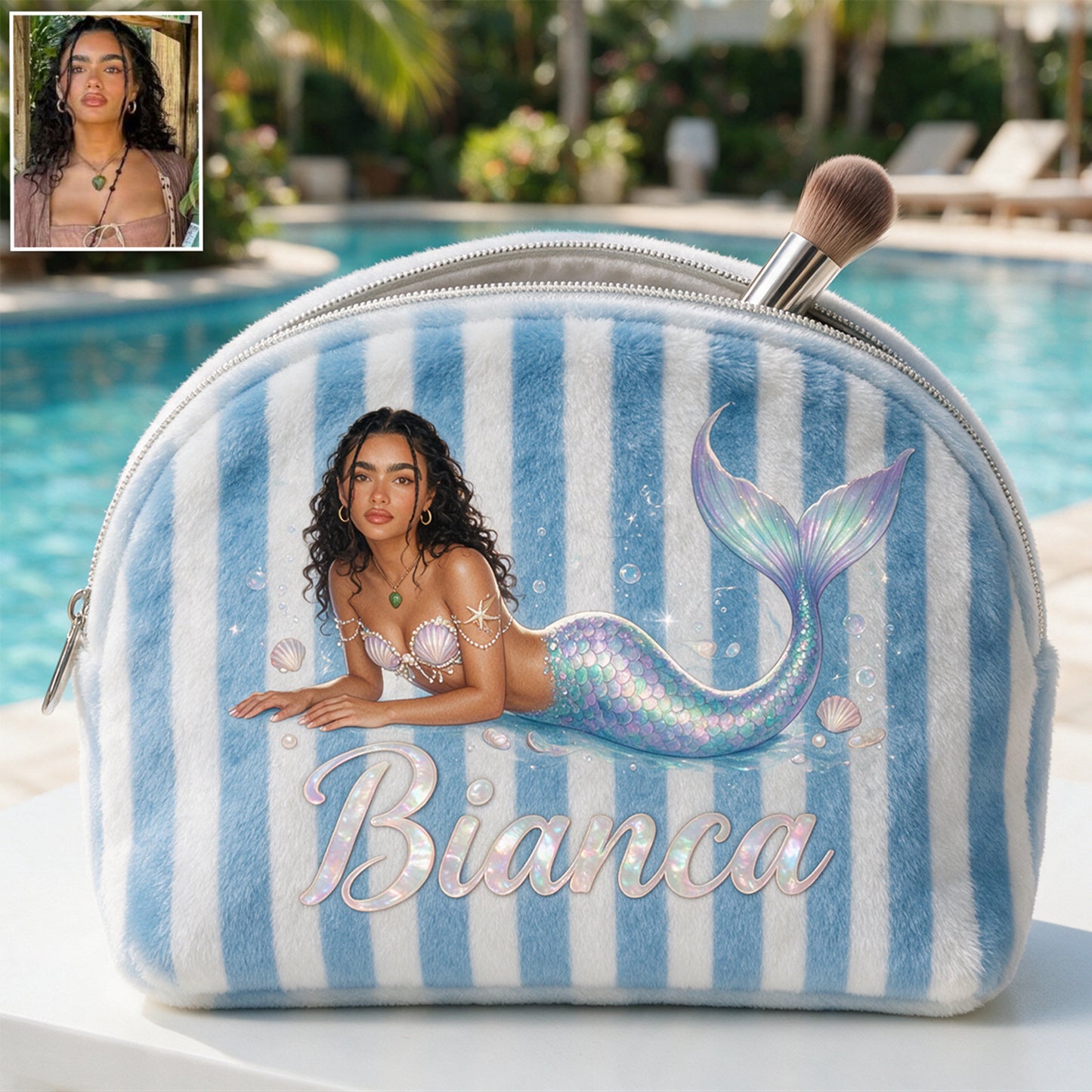 Makeup Bag Travel Pouch - Personalized Makeup Plush Pouch