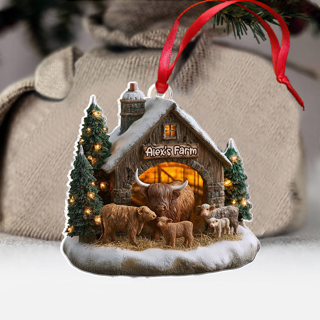Adorable Highland Cows - Personalized Highland Cow Ornament