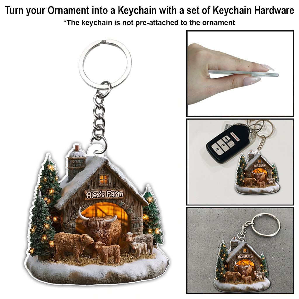 Adorable Highland Cows - Personalized Highland Cow Ornament