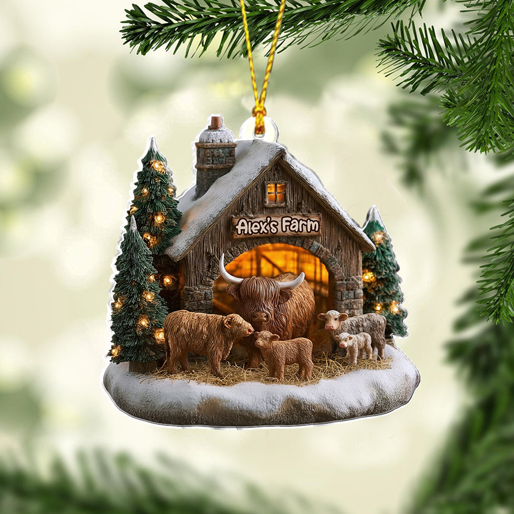 Adorable Highland Cows - Personalized Highland Cow Ornament