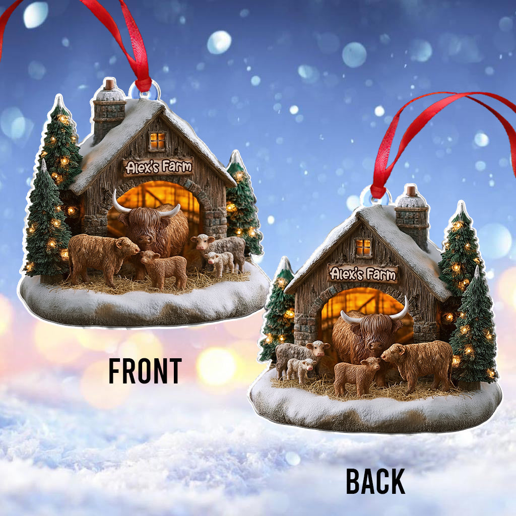 Adorable Highland Cows - Personalized Highland Cow Ornament