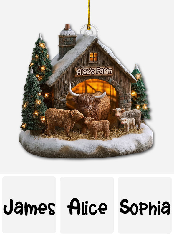 Adorable Highland Cows - Personalized Highland Cow Ornament