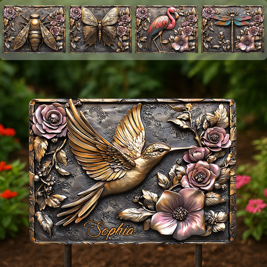 Und finde meinen Seelengarten – Einzugsgeschenk für Gärtner, Außendekoration – personalisiertes rechteckiges Metallschild für Gartenliebhaber