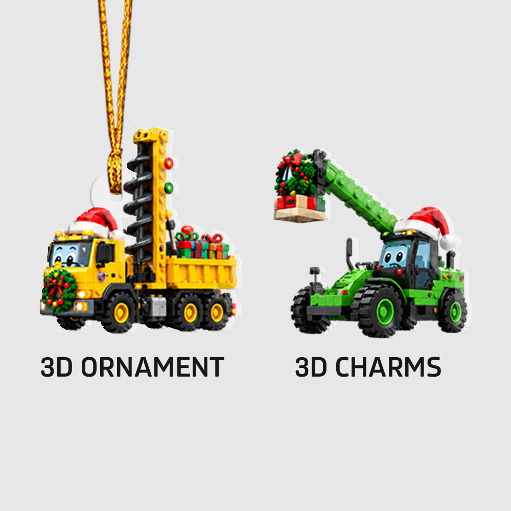 Christmas Construction Vehicles - Personalized Kid Advent Calendar With 3D Collectibles