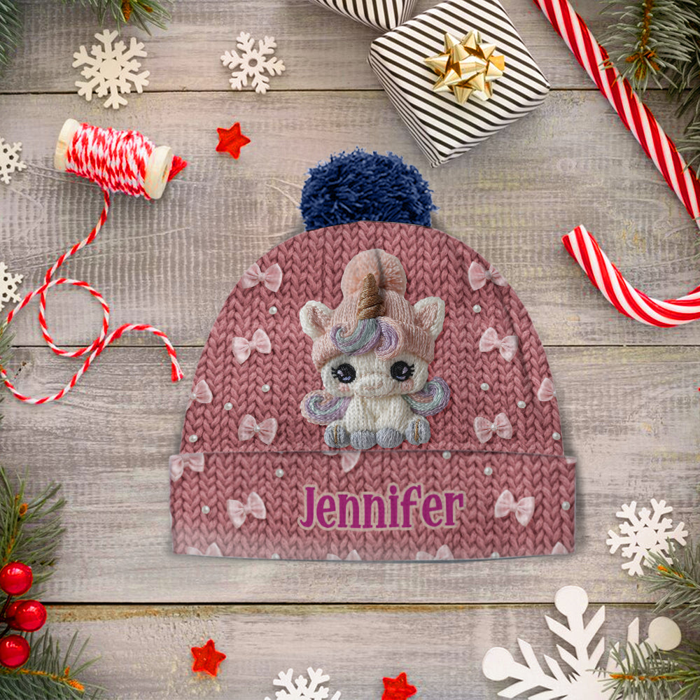 Adorable Unicorn - Personalized Kid Beanie Hat