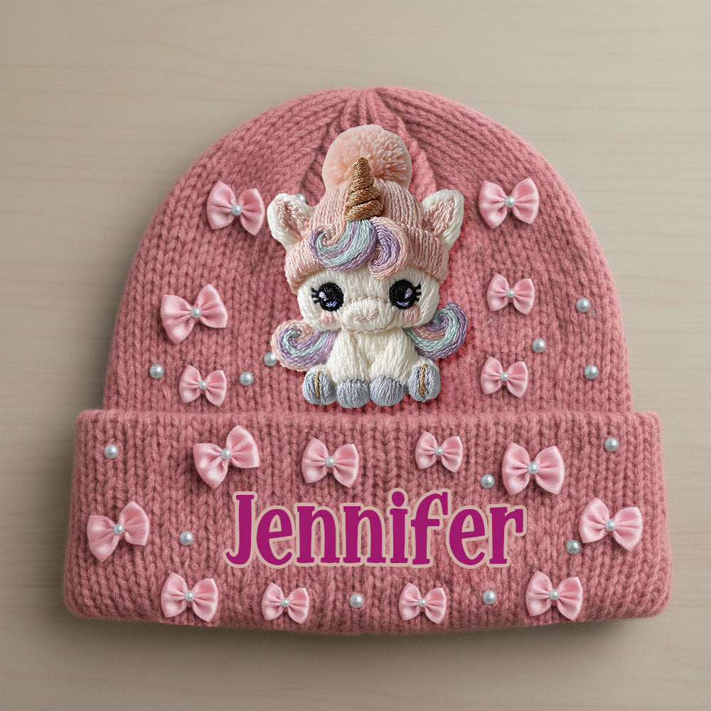 Adorable Unicorn - Personalized Kid Beanie Hat