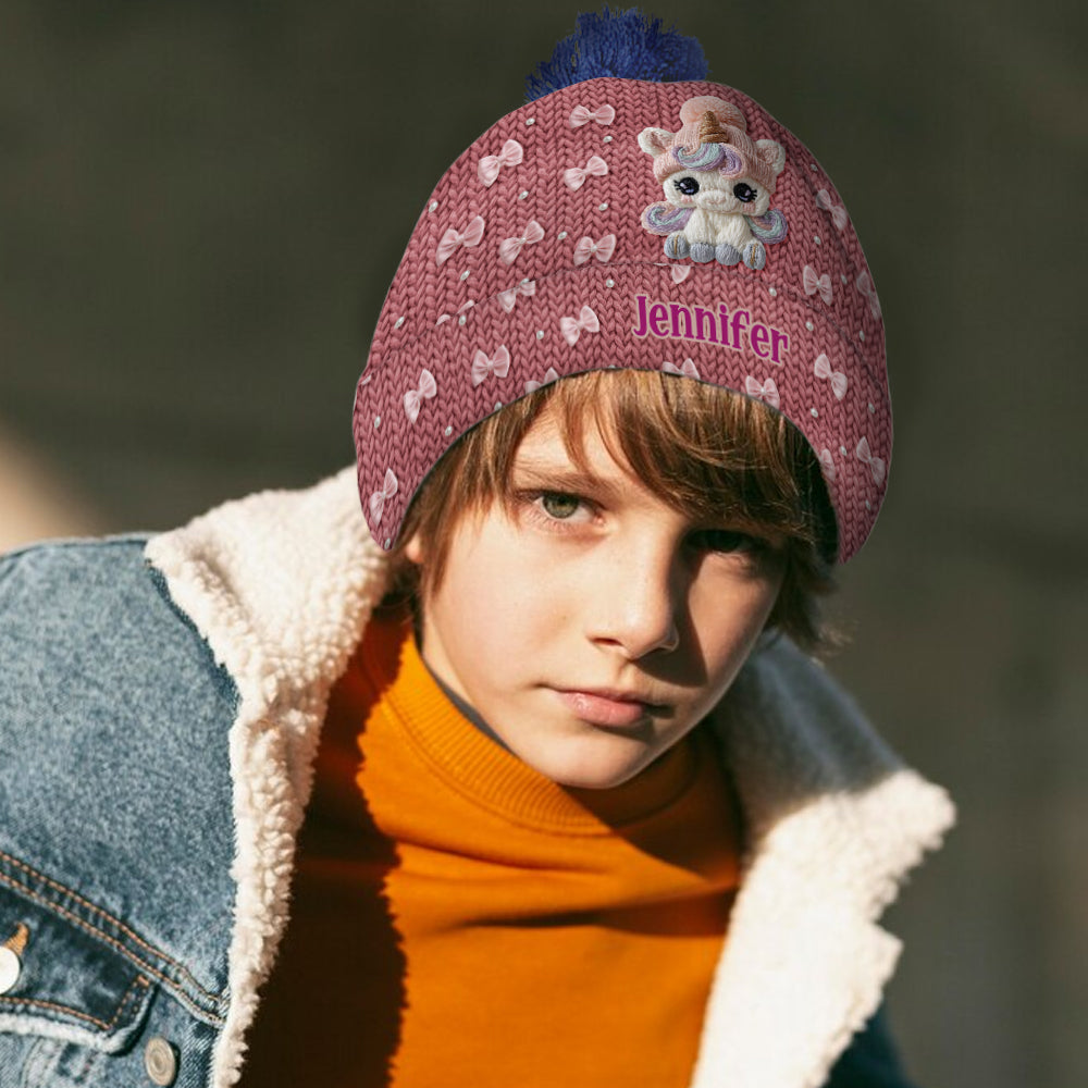 Adorable Unicorn - Personalized Kid Beanie Hat