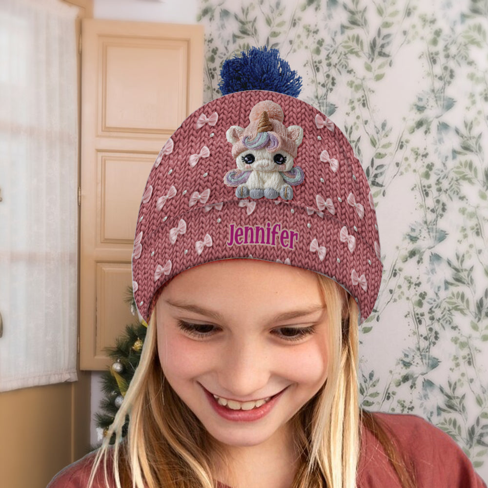 Adorable Unicorn - Personalized Kid Beanie Hat