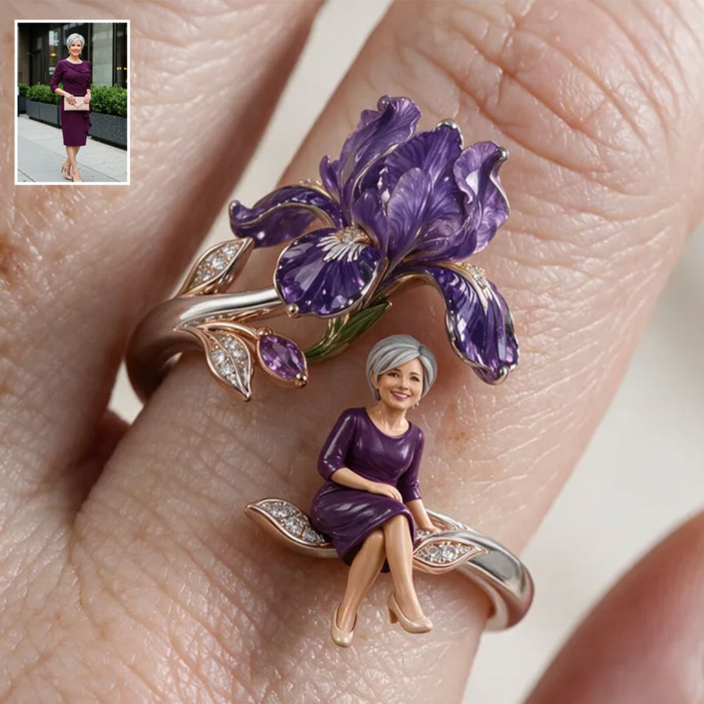 Custom Your Favorite Flower - Personalized Self Love Adjustable Shaped Ring