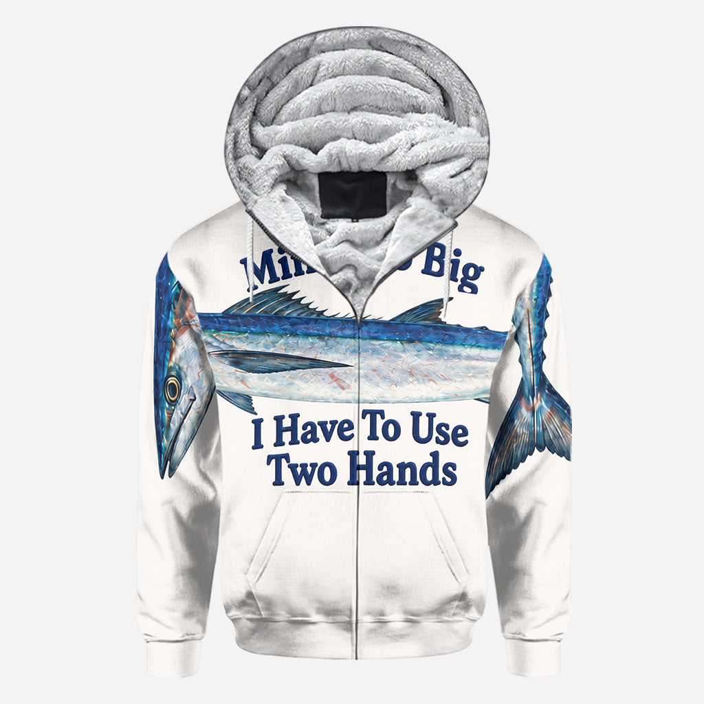 So groß, dass ich zwei Hände benutzen muss - Personalisierte Angelshirt