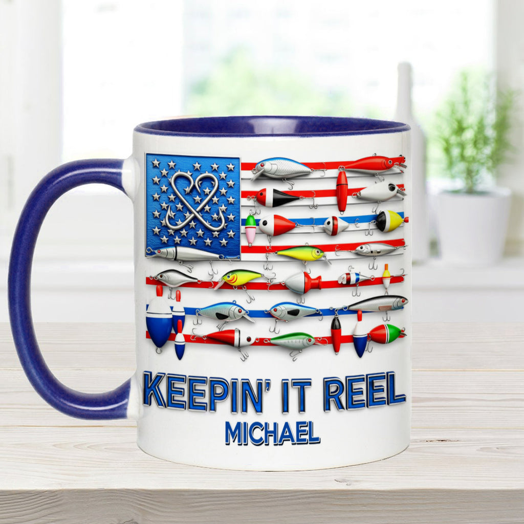 Keepin' It Reel - Personalized Fishing Accent Mug