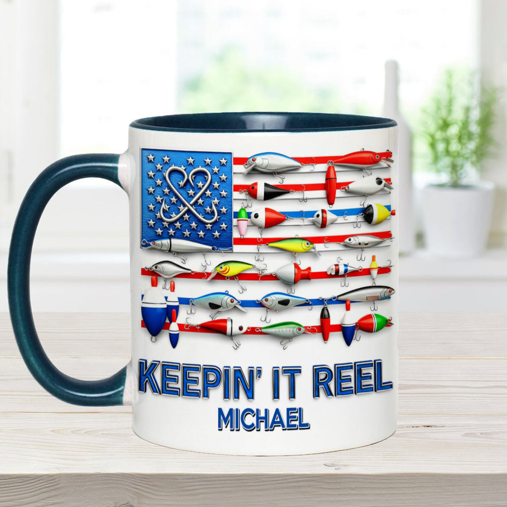 Keepin' It Reel - Personalized Fishing Accent Mug